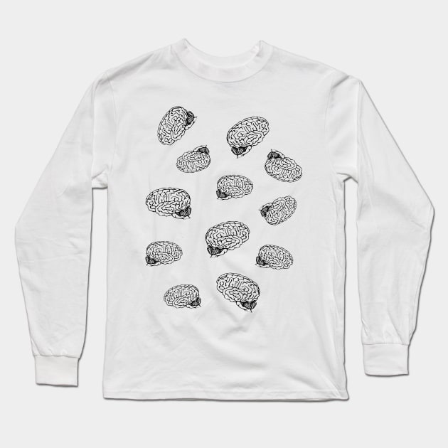 human brain collage Long Sleeve T-Shirt by RosArt100